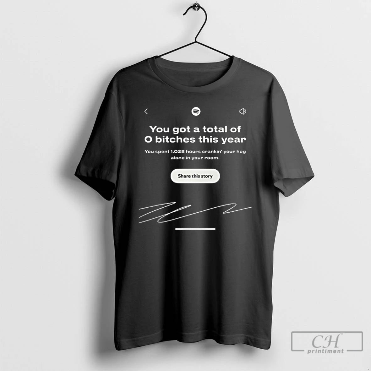 Classic You Got A Total Of 0 Bitches This Year Spotify Wrapped Interface T Shirts Hoodie, Sweatshirt | DripVista.com