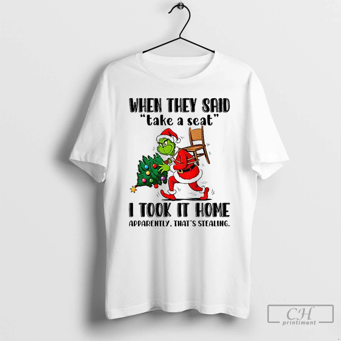 Classic Niqegcev Grinch Santa When They Said Take A Seat I Took It Home Apparently T-Shirts, Hoodie, Sweatshirt