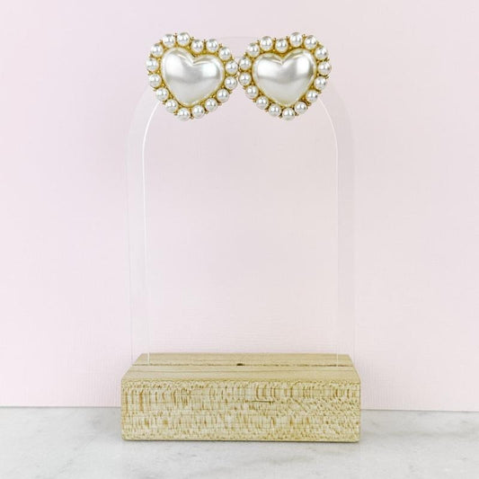 Classy Lady Heart Stud Earrings *Final Sale*