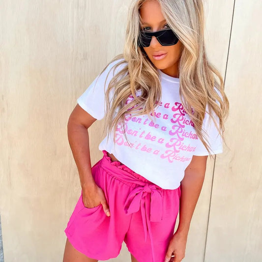 Clearing The Air Fuchsia Paperbag Shorts