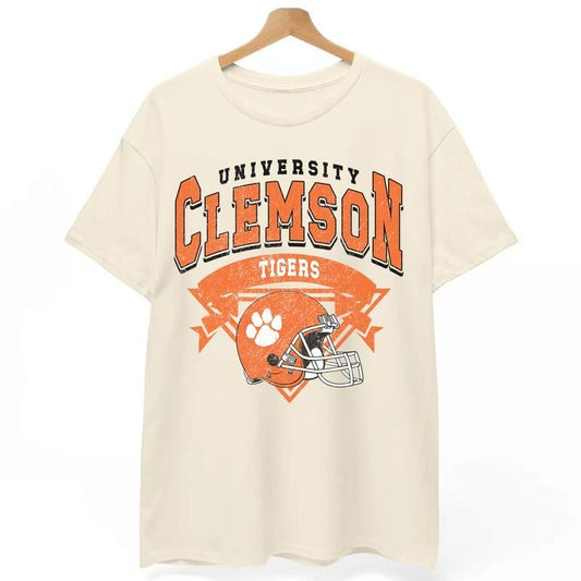 Clemson Vintage Football Tshirt, University Unisex Football Shirt
