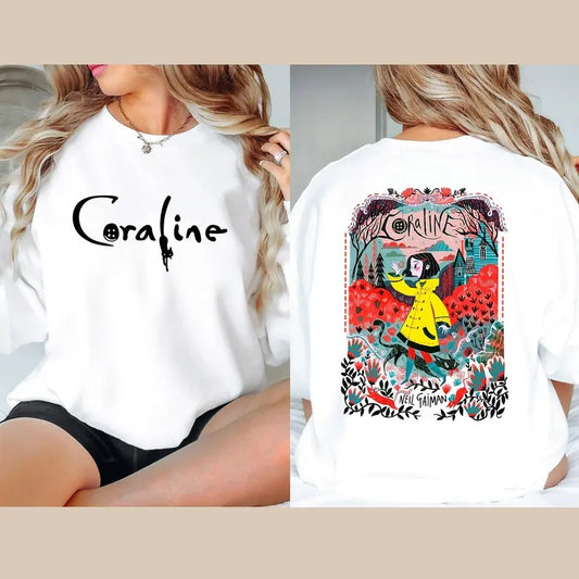 Co.rraline Dreaming Halloween Sweatshirt, Famous Spooky Movie Halloween Shirt, Halloween Co.ralinee Tee, Spooky Co.raline Doll Button Eyes Sweatshirt, Vintage Coralinee Film Hoodie