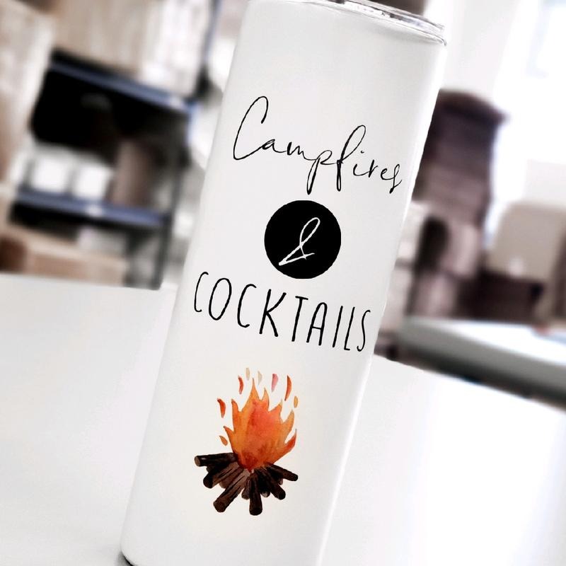 Cocktails And Campfires 20 Oz Skinny Tumbler T-Shirts, Hoodie, Sweatshirt | DripVista.com
