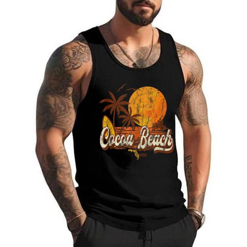 Cocoa Beach Florida FL Retro Vintage Beach Unisex Tank Top, Cotton, Size S-3XL T-Shirts, Hoodie, Sweatshirt | DripVista.com