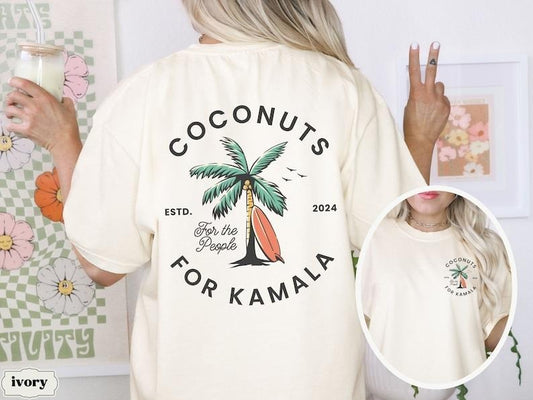 Coconuts For Kamala,Harris 2024 Shirt, Presidential Election Tee, First Female WOC President Gen Z Meme Shirt, Democrat Gift, shirt trend 2024, shirt trend tiktok, shirt best selling