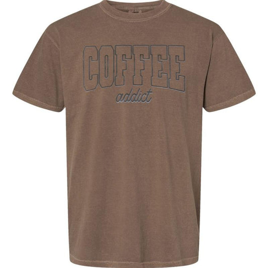 Coffee Addict Puff Print Comfort Colors T-Shirt