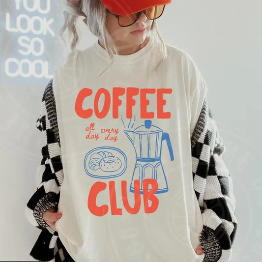 Coffee Club Shirt, Coffee Lover Gift, Retro Coffee Shirt, Coffee Club Tshirt, Foodie Shirt, Aesthetic Shirt, Trendy Tee