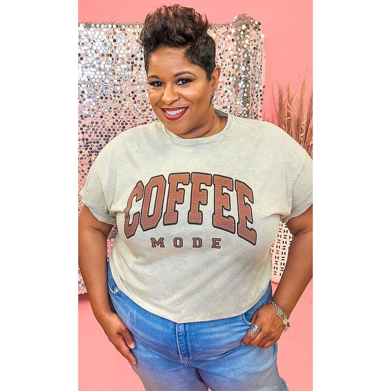 Coffee Mode Mineral Washed Taupe Graphic Shirt Hoodie, Sweatshirt | DripVista.com