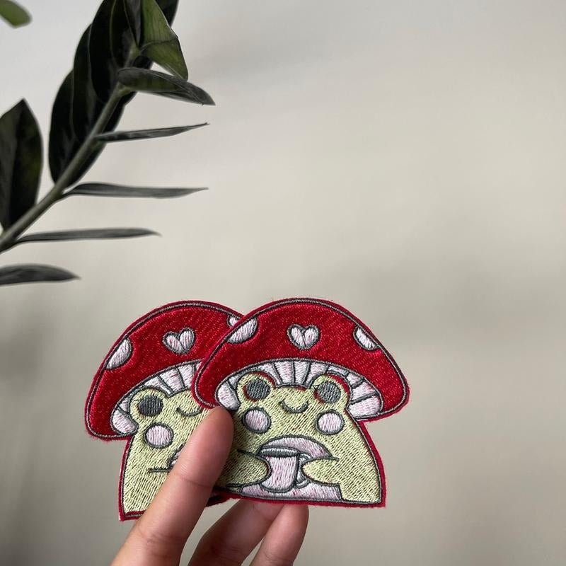 Coffee Mushroom Froggy Iron On Patch T-Shirts, Hoodie, Sweatshirt | DripVista.com