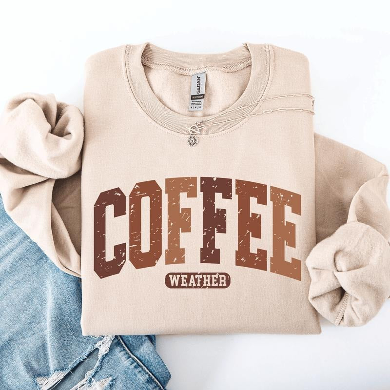 Coffee Weather, Pumpkin, Autumn, Fall Sweatshirt
