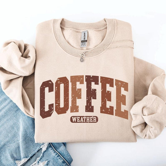 Coffee Weather, Pumpkin, Autumn, Fall Sweatshirt