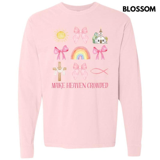 Collage Make Heaven Crowded Long Sleeve Comfort Colors T-Shirt 'NLB'