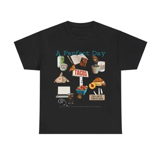 Collage Shirt Scrapbook Style Shirt Trendy Y2K Shirt Vintage 90s Inspired Shirt Retro Streetwear Fashion Shirt Tacos Shirt Gift for, vintage 90s graphic tees, gift For Him, gift For Her Top Menswear  Shortsleeve Tropical Crewneck Round Neck