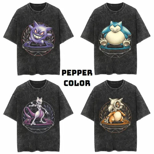 Collection: Gamer Gengar, Snorlax, Mewtwo, Cubone Vintage Tee, Gengar, Snorlax, Mewtwo, Cubone Shirt, Pokemon Shirt, Vintage Pokemon Anime T-shirt, Anime Manga Shirt, Vintage Graphic Tee, Unisex T-Shirt, Gift For Fan Pokemon Top Menswear