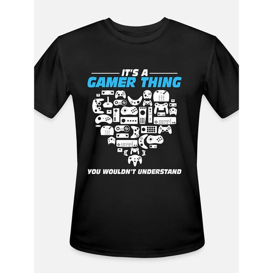 Collection of Funny Graphic T-shirts, Black, Gamer-1178 Men's Short Sleeve made in usa