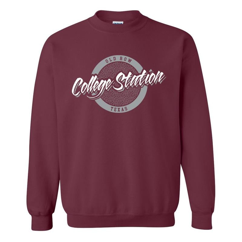 College Station, Texas Circle Crewneck Sweatshirt, Vintage Graphic Sweatshirt, Vintage Crewnecks Sweatshirt