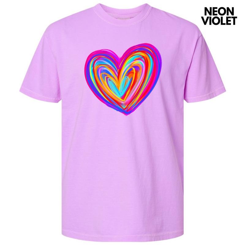 Color Crazy Heart Comfort Colors T-Shirt 'NLB' Hoodie, Sweatshirt | DripVista.com