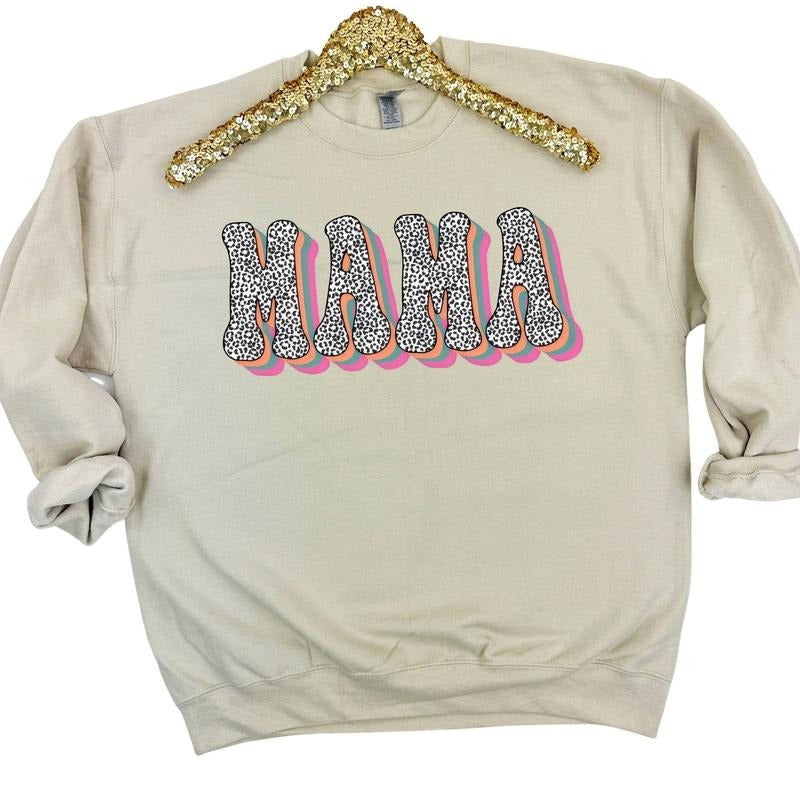 Color Shadow Leopard Mama Sweatshirt 'NLB'
