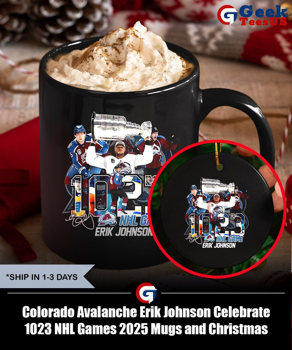 Colorado Avalanche Erik Johnson Celebrate 1023 NHL Games 2025 shirt