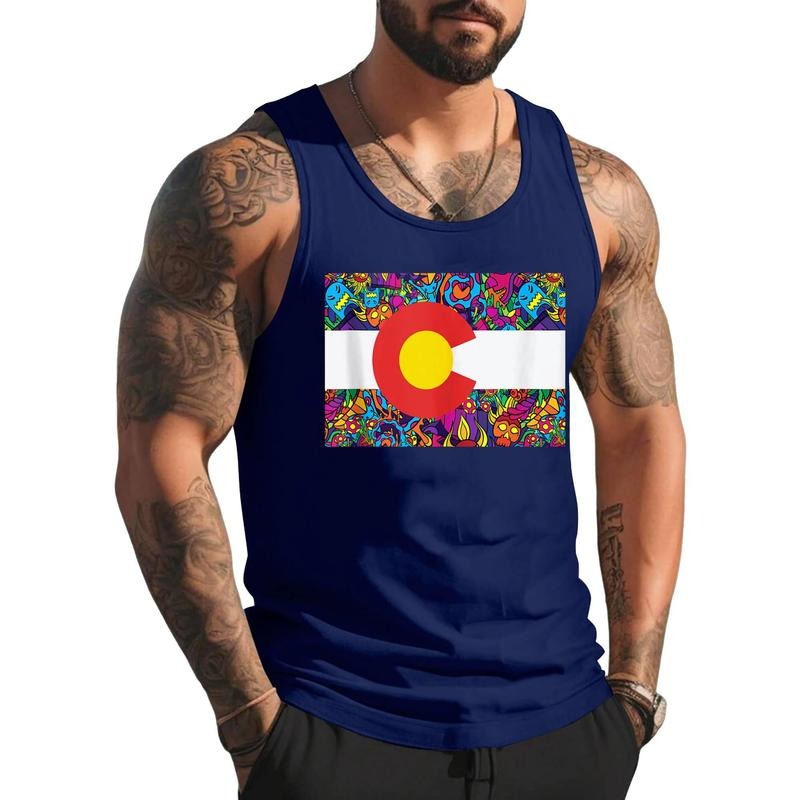 Colorado Trippy State Flag Colorful Colorado Gifts Unisex Tank Top, Cotton, Size S-3XL T-Shirts, Hoodie, Sweatshirt