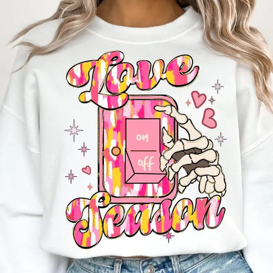 Colorful Glitter Brushstroke Valentine Day Sweatshirt, Love Season Sweatshirt, Valentine Sweatshirt, Skeleton Valentine Sweatshirt , Retro Valentine Sweatshirt