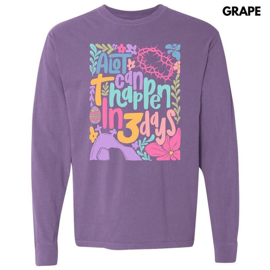 Colorful In Three Days Long Sleeve Comfort Colors T-Shirt 'NLB'
