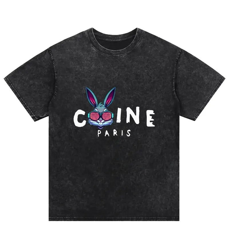 Colorful Rabbit - themed Tees with Parisian Vibe: A Must - have for US Fashion Buffs