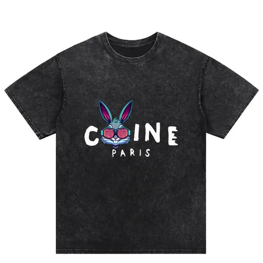Colorful Rabbit - themed Tees with Parisian Vibe: A Must - have for US Fashion Buffs