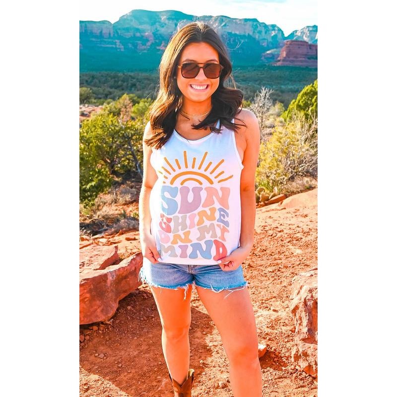 Colorful Sunshine on My Mind Tank T-Shirts, Hoodie, Sweatshirt | DripVista.com