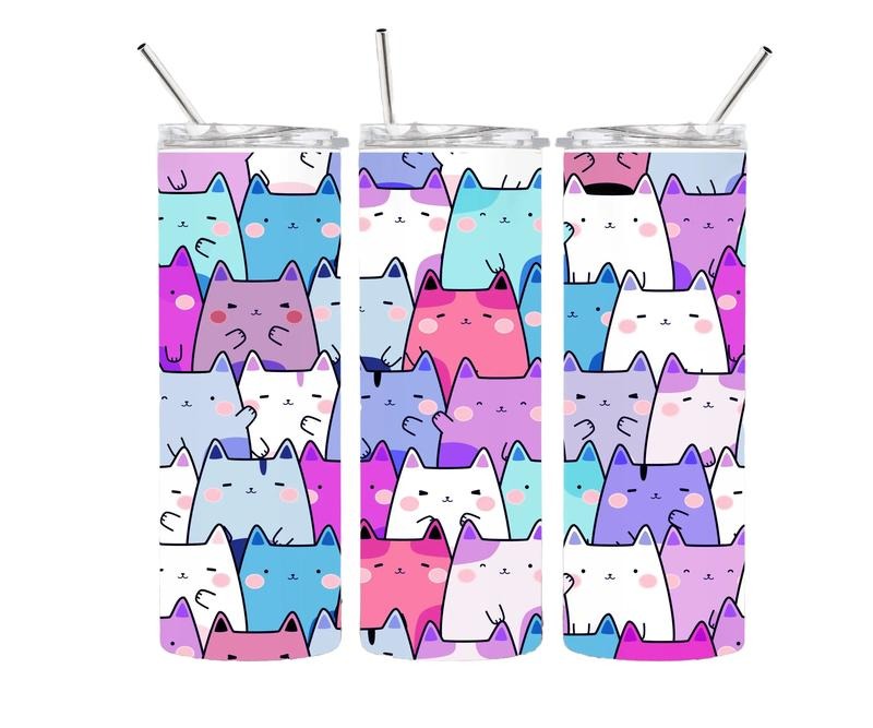Colorful cats 20oz  stainless steel tumbler T-Shirts, Hoodie, Sweatshirt | DripVista.com