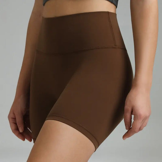 Colorfulkoala Women's No Front Seam Dreamlux High-Waisted Yoga Shorts 6" with Inner Pocket Workout Shorts Bike Shorts