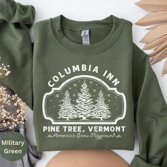 Columbia Inn Pine Tree Vermont Christmas Sweatshirt, Christmas Movie Sweatshirt, A White Christmas Sweatshirt