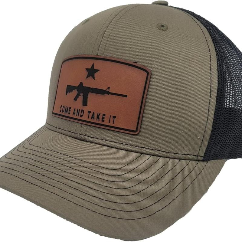 Come and Take It Lone Star Leather Patch Series Baseball Trucker Hat T-Shirts, Hoodie, Sweatshirt | DripVista.com