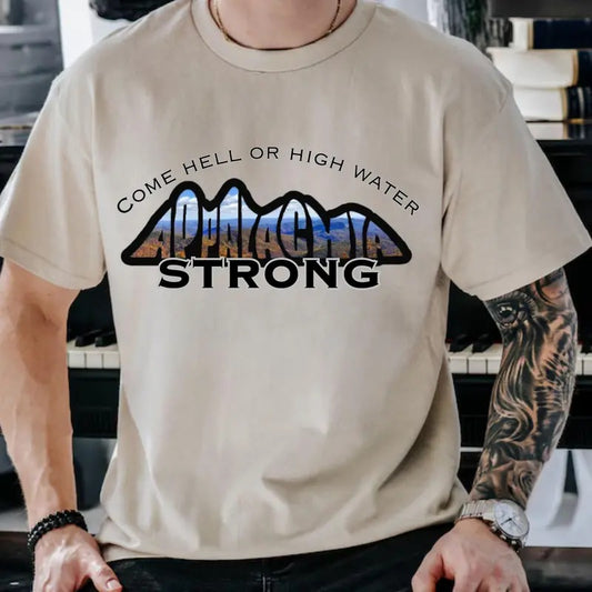 Come hell or High Water Appalachia Strong UNISEX Softstyle T-Shirt, Hurricane Helene T-Shirt All proceeds go to victims, Gift For Her, Gift For Him