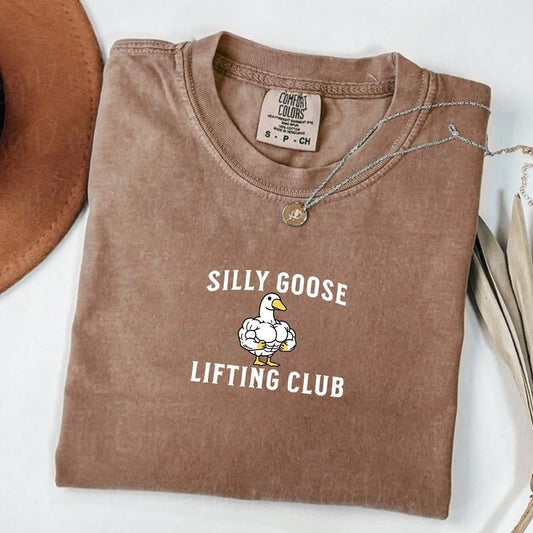 Comfort Color Lifting Shirt, Workout Silly Goose Gift For Personal Trainer, Powerlifting Workout Silly Goose Shirt, Gym Tees