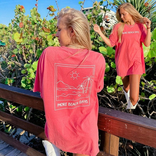 Comfort Color More Beach Days T-shirt, Beach Shirt, Sunset Tees, Trendy Oversized, Summer Outfit, Polaroid Picture, Gift For Her