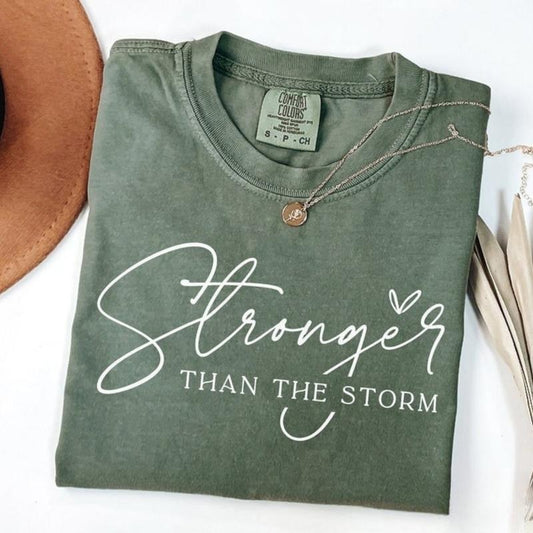 Comfort Color Motivational Shirt, You Are Stronger Than The Storm T-shirt, Strong Women Tees, Girl Power Shirt, Womens Inspirational Gifts
