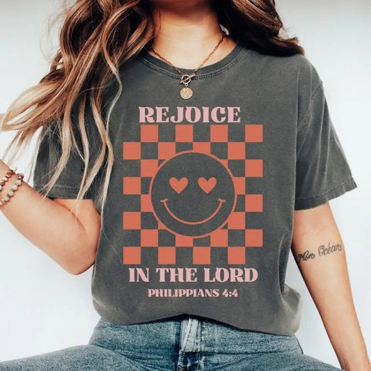 Comfort Color Trendy Christian Bible Verse T-Shirt, Cute Faith T Shirt, Religious Gift, Cute Smiley Christian Tee Christian Shirt For Women Comfort Colors