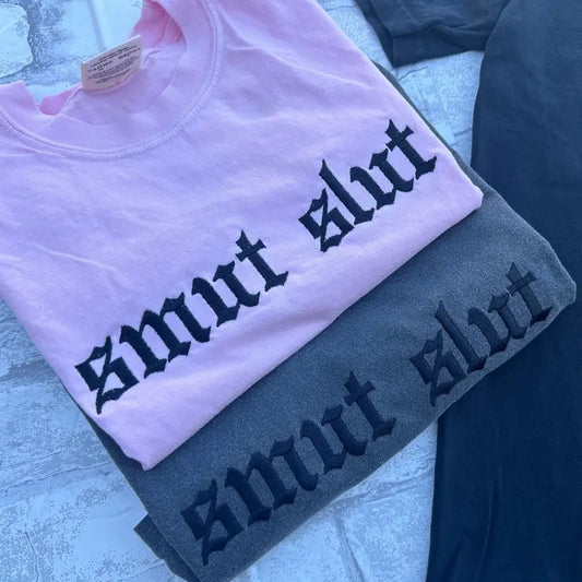 Comfort Colors - Smut Slut Embroidered Dark Romance Tee Casual Top Womenswear T-Shirt