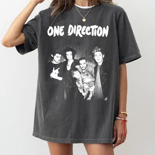 Comfort Colors 90s One Direction Band Shirt, Retro Direction Music Album Shirt, One Direction Pop Music Tour Shirt For Fan