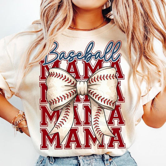Comfort Colors Baseball Baseball T-shirt, Baseball Coquette Bow T-shirt, Baseball Game Day T-shirt, Baseball Mom T-shirt