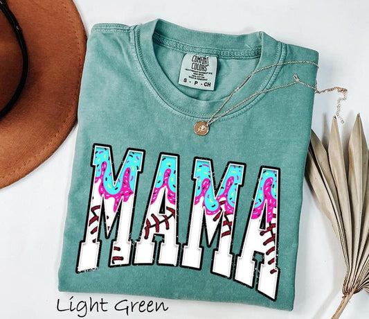 Comfort Colors Baseball Mama Drip Shirt, Baseball Mama Shirt, Baseball Mom Dripping Shirt, Baseball Ice Cream Drip Tee, Mother's Day Gift