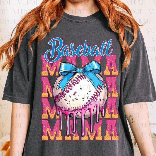 Comfort Colors Baseball Mama Drip T-Shirt, Mama Baseball T-Shirt, Game Day Baseball Shirt, Baseball Ice Cream Drip Shirt, Baseball Mom Dripping Shirt