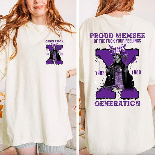 Comfort Colors Black Sabbath Generation X Tee Shirt Sweatshirt Hoodie, Black Sabbath Proud Gen X Shirt, Gift Shirt For Fans Men Woman