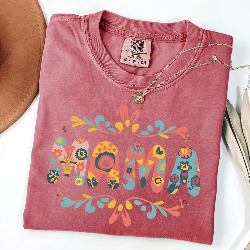 Comfort Colors Boho Mama Shirt, Floral Mom Tee, Vintage Aesthetic Shirt, Rustic Mama T-Shirt, Gift for Mom Hoodie, Sweatshirt