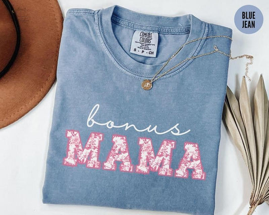 Comfort Colors Bonus Mom Shirt Gift for Stepmom T-Shirt, Toile De Joiuy Bonus Mom Tee Gift from Children T-Shirt, Pink Mother's Day Gift