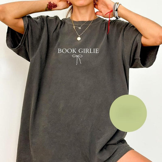 Comfort Colors Book Girlie Shirt, Coquette Book Lover, Bookish Shirt, Gift for Bookworms, Librarian Shirt, Cute Gift for Women YC760