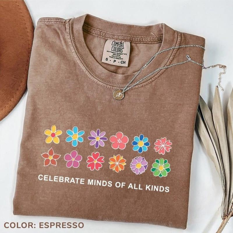 Comfort Colors Celebrate Minds of All Kinds Shirt, Autism Awareness T-shirt, Autism Acceptance Gift, Mom Appreciation TShirt, Gift for Mom