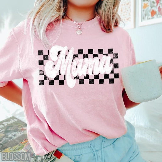 Comfort Colors Checkers Mama Shirt, Retro Mama Shirt, Vintage Mama Tee, Motherhood Tshirt, Comfort Color Mama Tee, Vintage Checkered Shirts