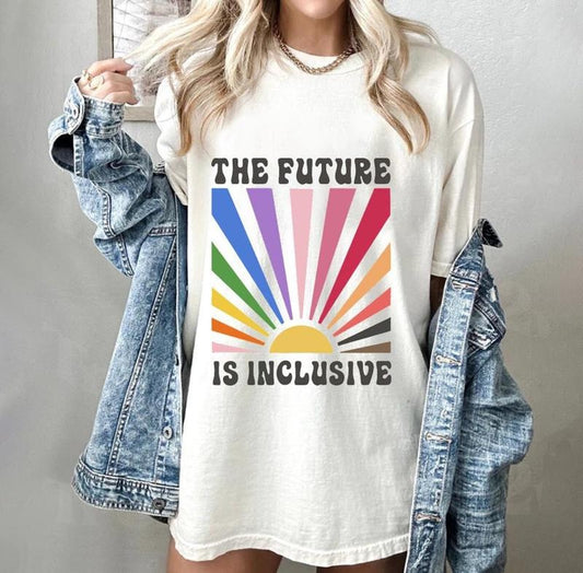 Comfort Colors Comfort Color, The Future is Inclusive T-Shirt Rainbow Pride Tee, LGBTQ Support Shirt, Gay Pride Gift, Equality Love Celebrat